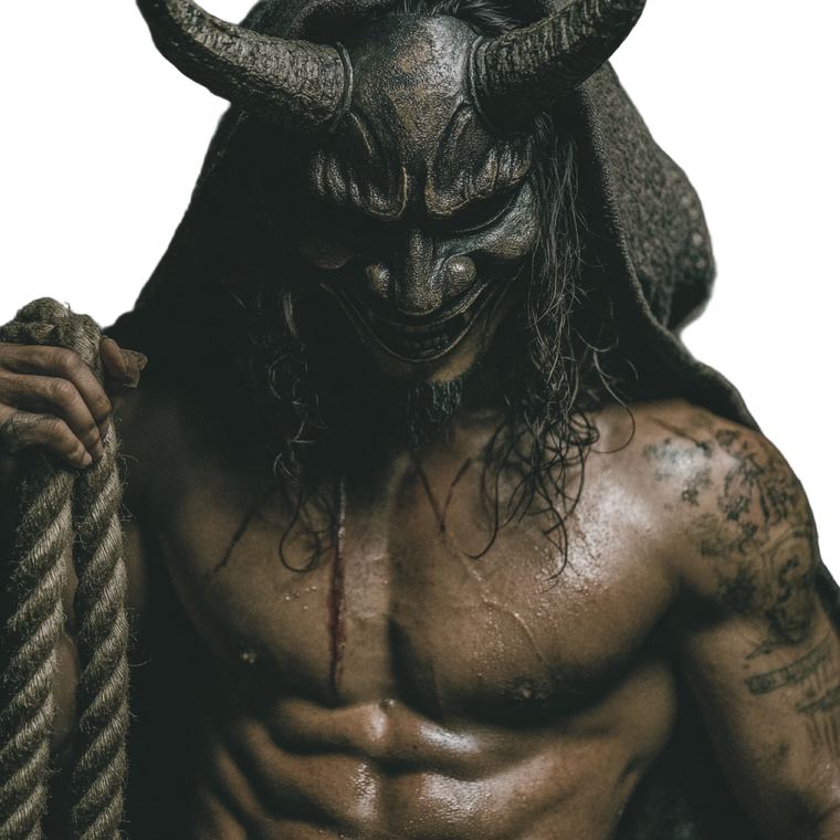 Devil Mask Warrior Vinyl Car Decal Sticker – Waterproof & UV-Resistant 3.4133333333333336"