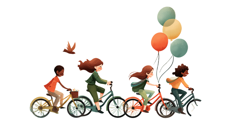 Joyful Bike Ride V7 Vinyl Car Decal Sticker – Waterproof & UV-Resistant 5.4
