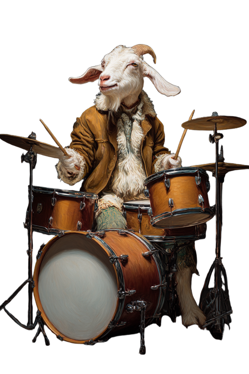 Goat Drumming Vinyl Car Decal Sticker – Waterproof & UV-Resistant 8.96"