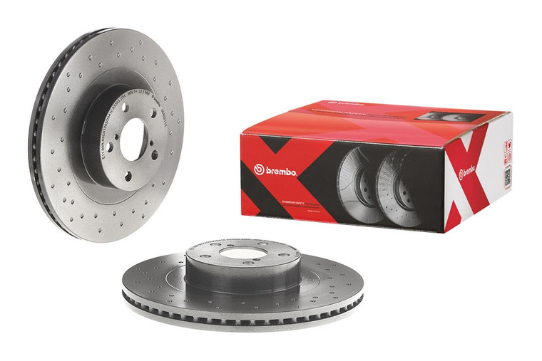 Brembo Xtra Vented Cross Drilled Brake Rotor | Enhanced Performance, Anti-Corrosion, ECE-R90 Certified