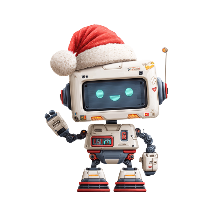 Festive Ai Robot Vinyl Car Decal Sticker – Waterproof & UV-Resistant 3.4133333333333336"