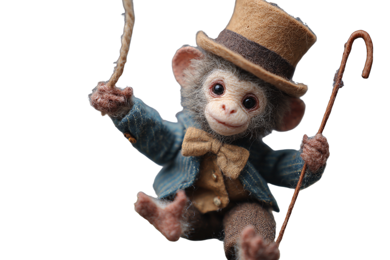 Whimsical Monkey Marionette Vinyl Car Decal Sticker – Waterproof & UV-Resistant 2.986666666666667"