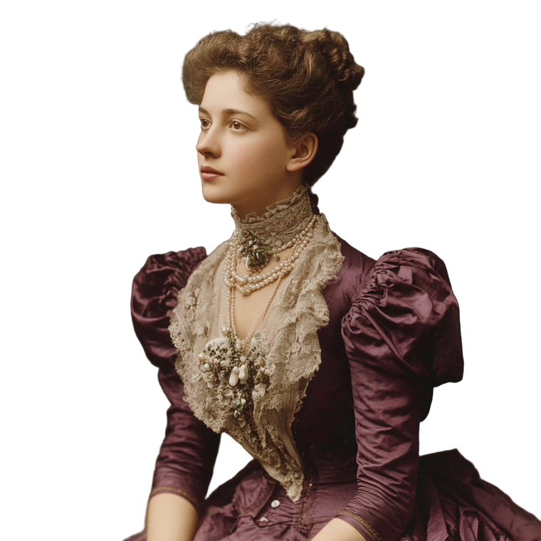 Victorian Upper Class Woman Vinyl Car Decal Sticker – Waterproof & UV-Resistant 3.4133333333333336"
