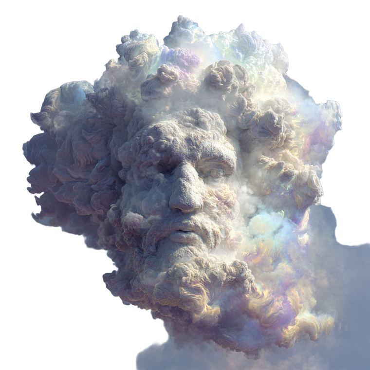 Surreal Humanoid Cloud Vinyl Car Decal Sticker – Waterproof & UV-Resistant 3.4133333333333336"