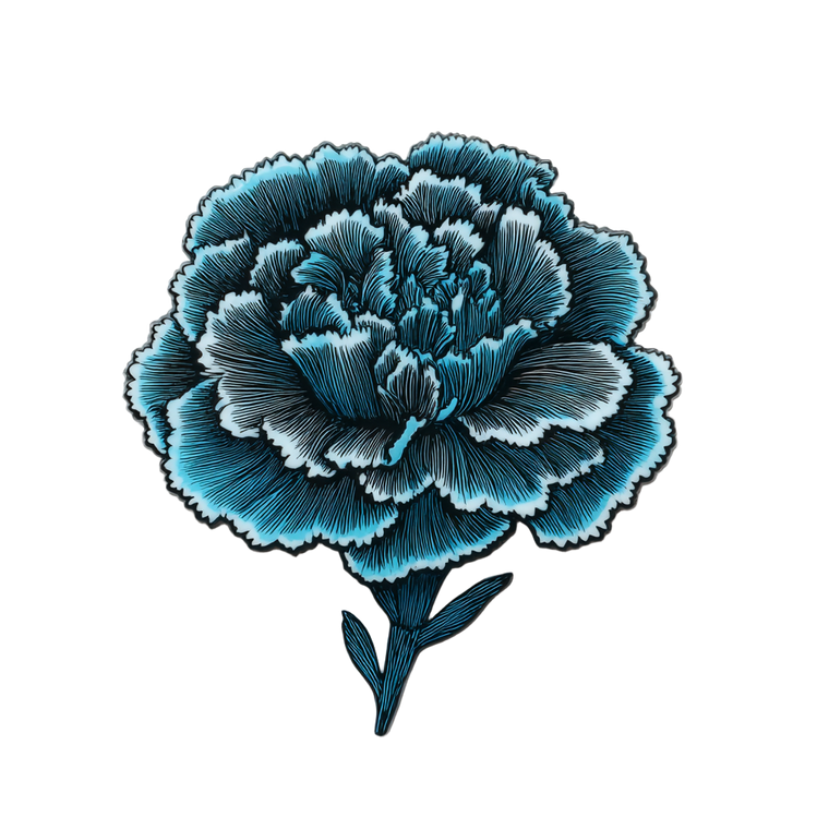 Carnation Flower Brooch Vinyl Car Decal Sticker – Waterproof & UV-Resistant 3.4133333333333336"