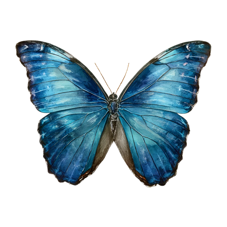 Blue Morpho Butterfly V9 Vinyl Car Decal Sticker – Waterproof & UV-Resistant 3.4133333333333336"