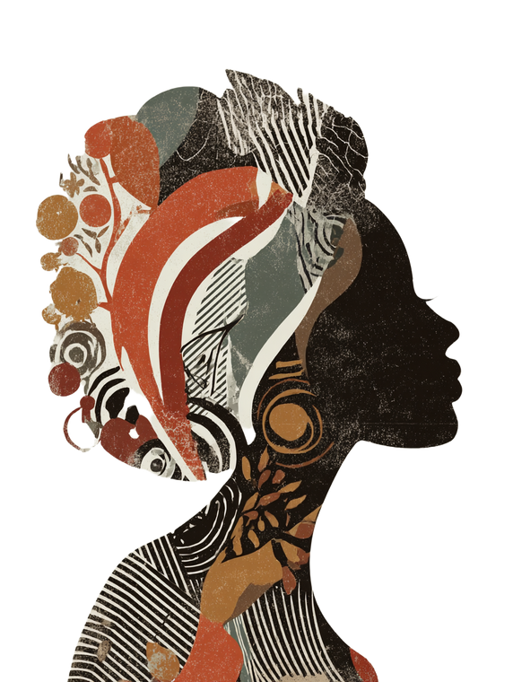 African Woman Silhouette Vinyl Car Decal Sticker – Waterproof & UV-Resistant 8.213333333333333"