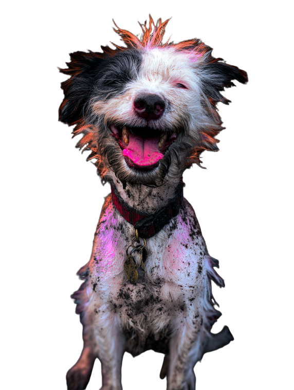 Funky Smiling Dog Vinyl Car Decal Sticker – Waterproof & UV-Resistant 8.213333333333333"