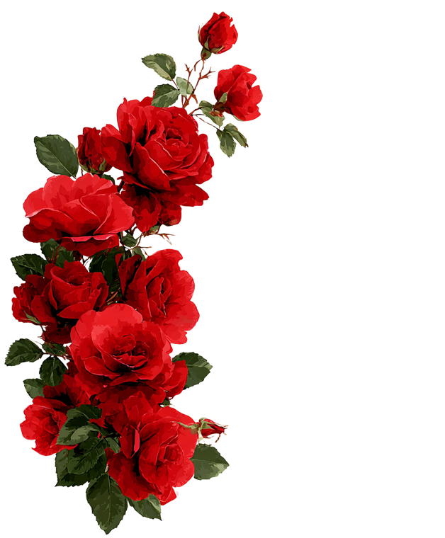 Red Roses Clipart V2 Vinyl Car Decal Sticker – Waterproof & UV-Resistant 4.0"