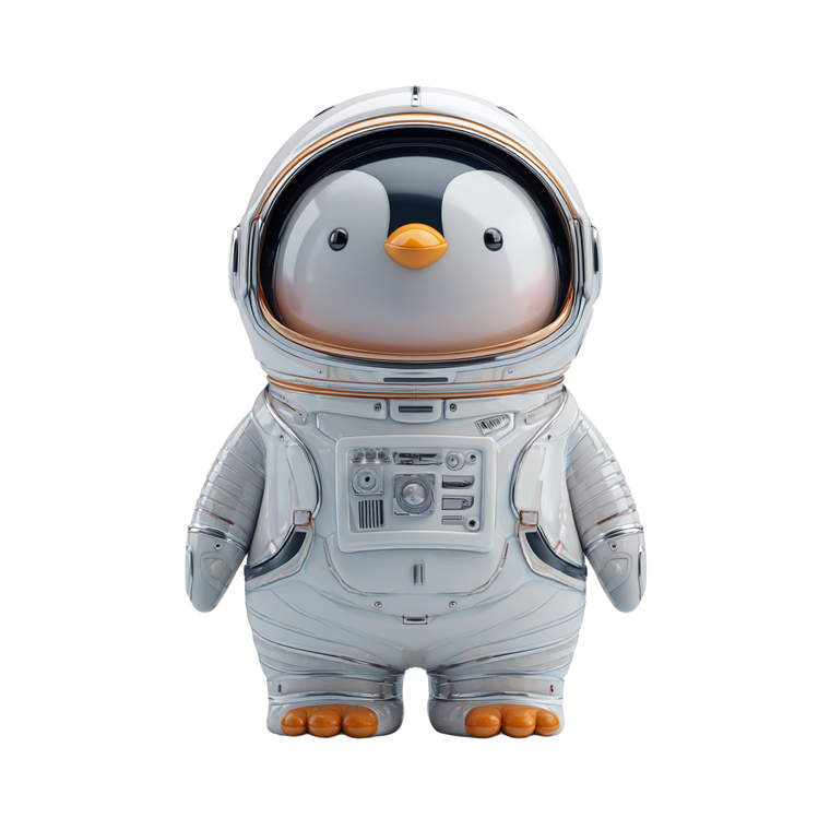 Space Penguin Vinyl Car Decal Sticker – Waterproof & UV-Resistant 3.4133333333333336"