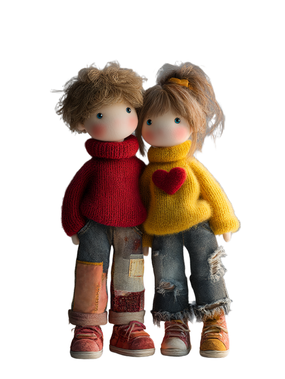 Plush Doll Duo Vinyl Car Decal Sticker – Waterproof & UV-Resistant 8.213333333333333"