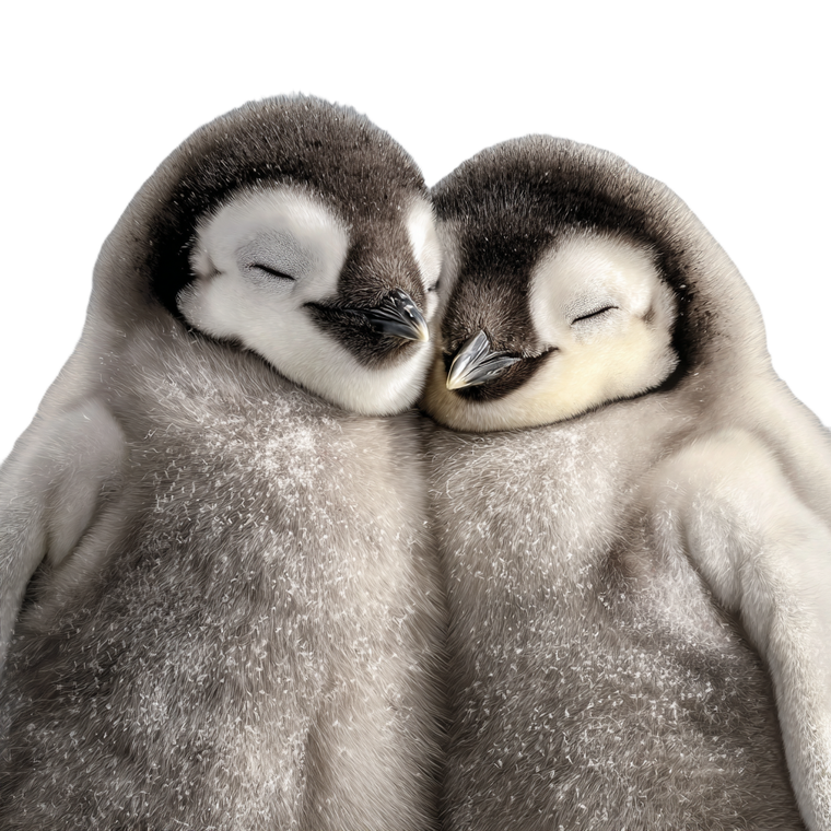 Fuzzy Penguins Vinyl Car Decal Sticker – Waterproof & UV-Resistant 3.4133333333333336"