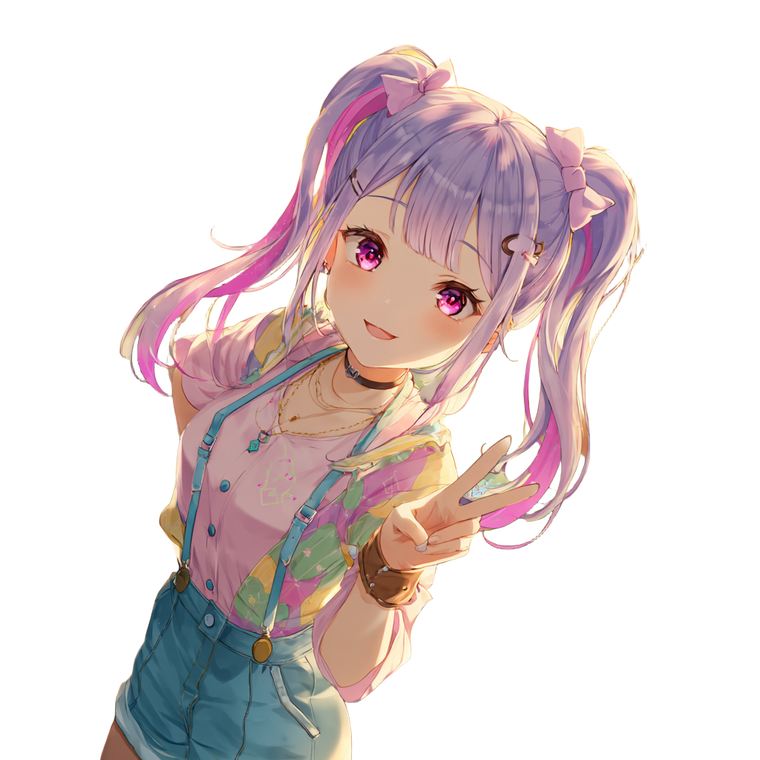 Cheerful Vtuber Girl Vinyl Car Decal Sticker – Waterproof & UV-Resistant 3.4133333333333336"