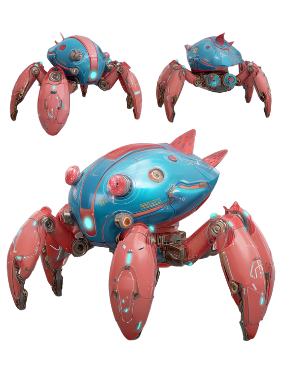 Tech Mech Crab Vinyl Car Decal Sticker – Waterproof & UV-Resistant 4.1066666666666665"
