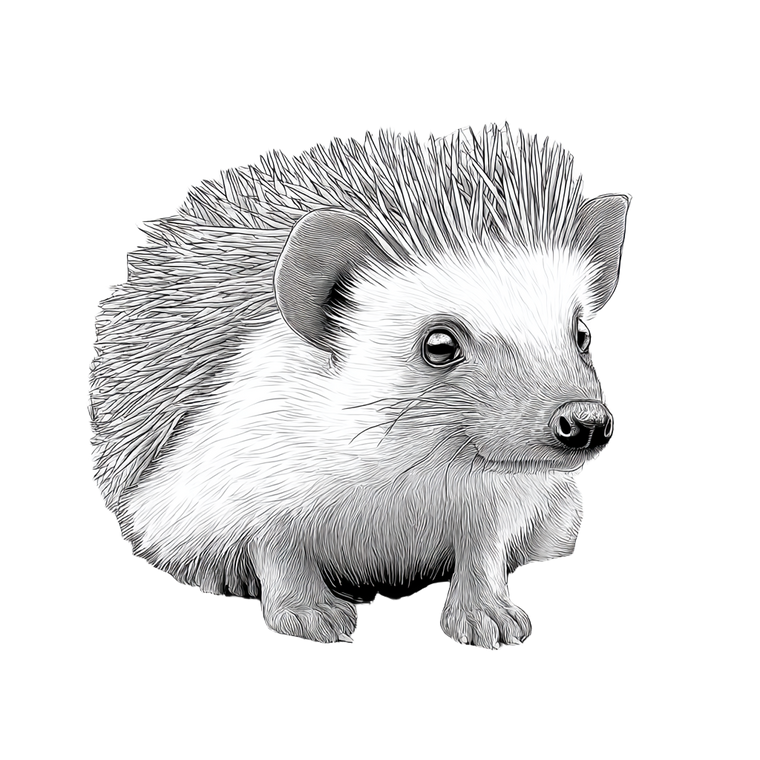 Hedgehog Coloring Page Vinyl Car Decal Sticker – Waterproof & UV-Resistant 3.4133333333333336"