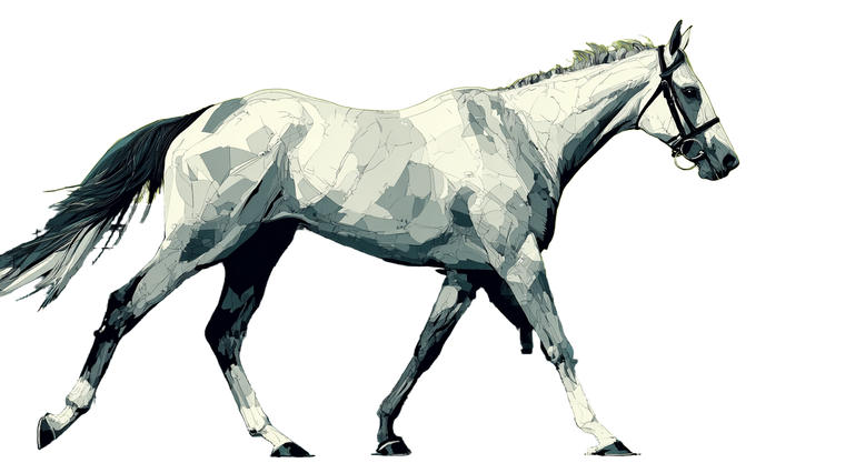 Racehorse Illustration Vinyl Car Decal Sticker – Waterproof & UV-Resistant 5.4