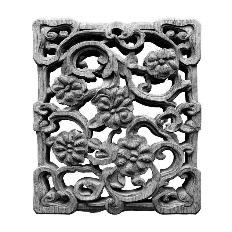 Ancient Wooden Carving Vinyl Car Decal Sticker – Waterproof & UV-Resistant 3.4133333333333336"