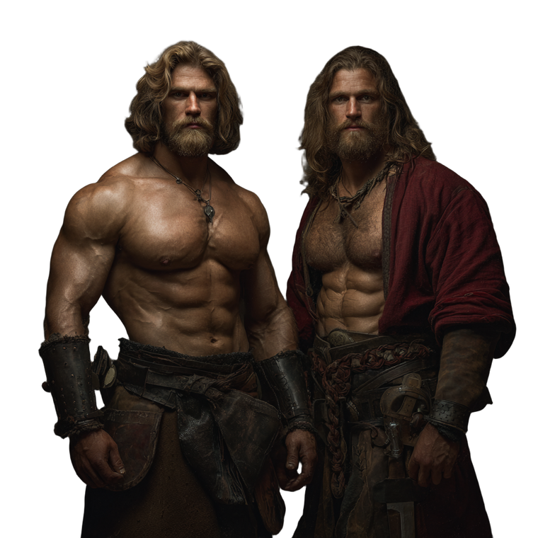 Medieval Muscular Brothers Vinyl Car Decal Sticker – Waterproof & UV-Resistant 3.4133333333333336"