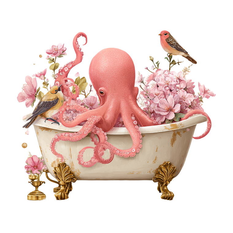 Boho Pink Octopus Vinyl Car Decal Sticker – Waterproof & UV-Resistant 6.826666666666667"
