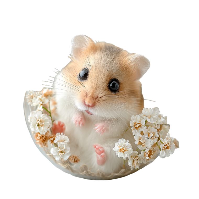 Cute Hamster Tulip Vinyl Car Decal Sticker – Waterproof & UV-Resistant 3.4133333333333336"