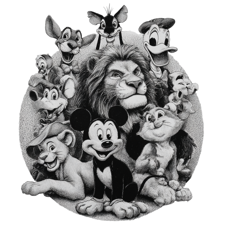 Disney Characters Tattoo Vinyl Car Decal Sticker – Waterproof & UV-Resistant 3.4133333333333336"