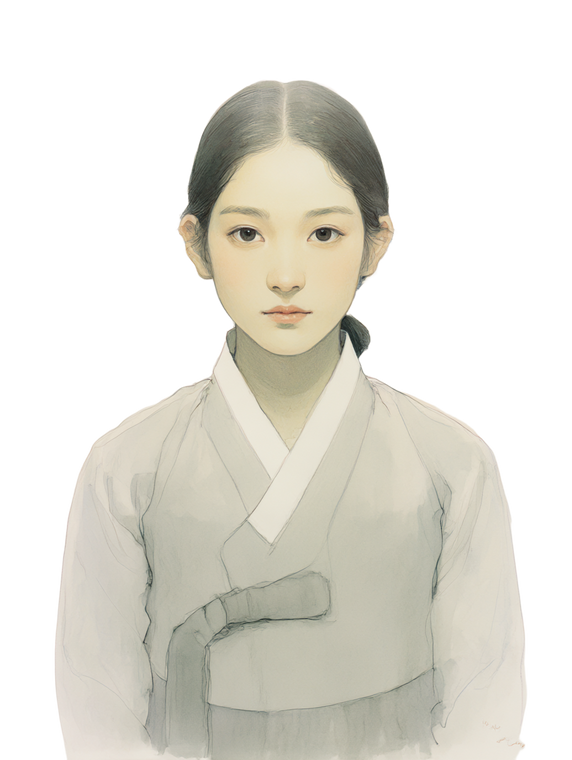 Korean Hanbok Portrait V9 Vinyl Car Decal Sticker – Waterproof & UV-Resistant 8.213333333333333"