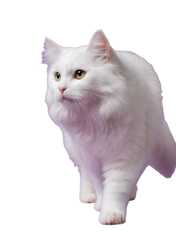 Fluffy White Cat V16 Vinyl Car Decal Sticker – Waterproof & UV-Resistant 8.213333333333333"
