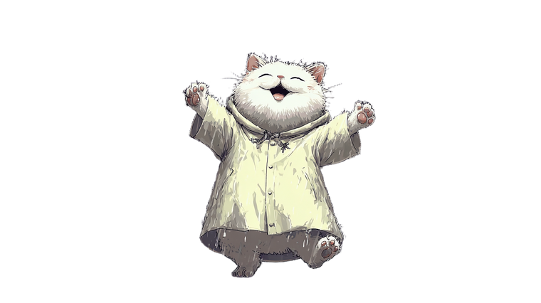 Dancing Chubby Cat V2 Vinyl Car Decal Sticker – Waterproof & UV-Resistant 2.72"