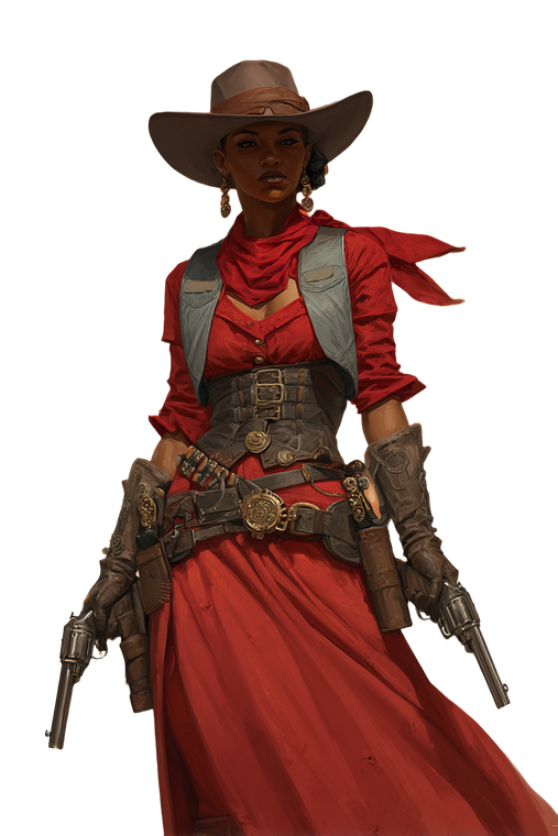 Black Female Gunslinger Vinyl Car Decal Sticker – Waterproof & UV-Resistant 4.4