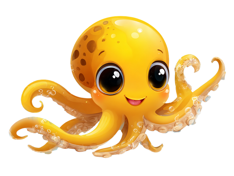 Yellow Octopus Cartoon Vinyl Car Decal Sticker – Waterproof & UV-Resistant 3.0933333333333333"