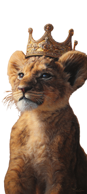 Crowned Lion Cub V5 Vinyl Car Decal Sticker – Waterproof & UV-Resistant 10.8