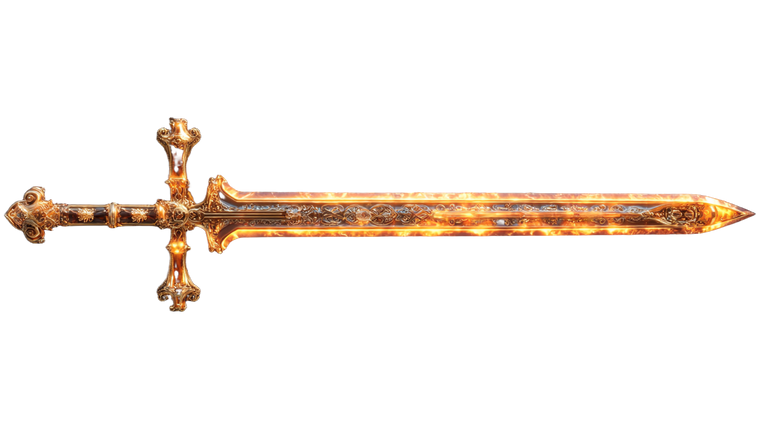 Flame Sword V2 Vinyl Car Decal Sticker – Waterproof & UV-Resistant 5.4