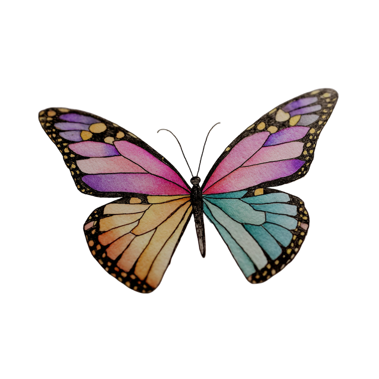 Pastel Butterfly V3 Vinyl Car Decal Sticker – Waterproof & UV-Resistant 3.4133333333333336"