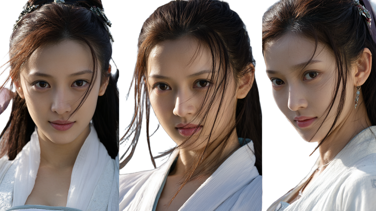 Wuxia Beauty Triptych Vinyl Car Decal Sticker – Waterproof & UV-Resistant 5.4