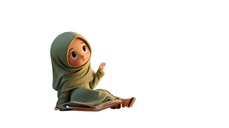 Playful Muslim Girl Vinyl Car Decal Sticker – Waterproof & UV-Resistant 2.72"