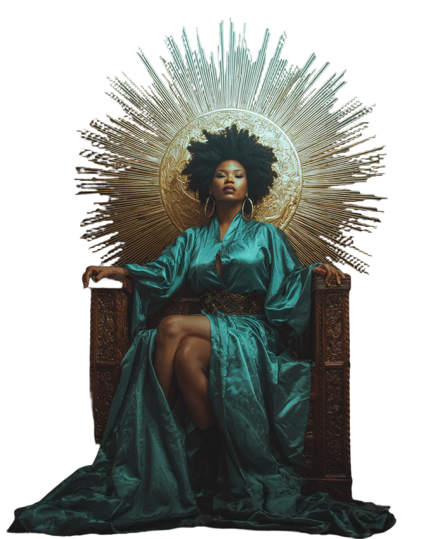 Sun Goddess Throne Vinyl Car Decal Sticker – Waterproof & UV-Resistant 8.0"