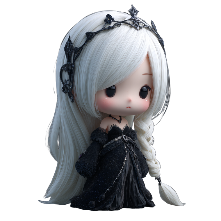 Gothic Chibi Princess Vinyl Car Decal Sticker – Waterproof & UV-Resistant 3.4133333333333336"