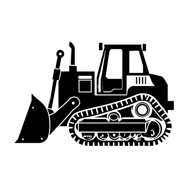 Bulldozer Silhouette Vinyl Car Decal Sticker – Waterproof & UV-Resistant 6.826666666666667"