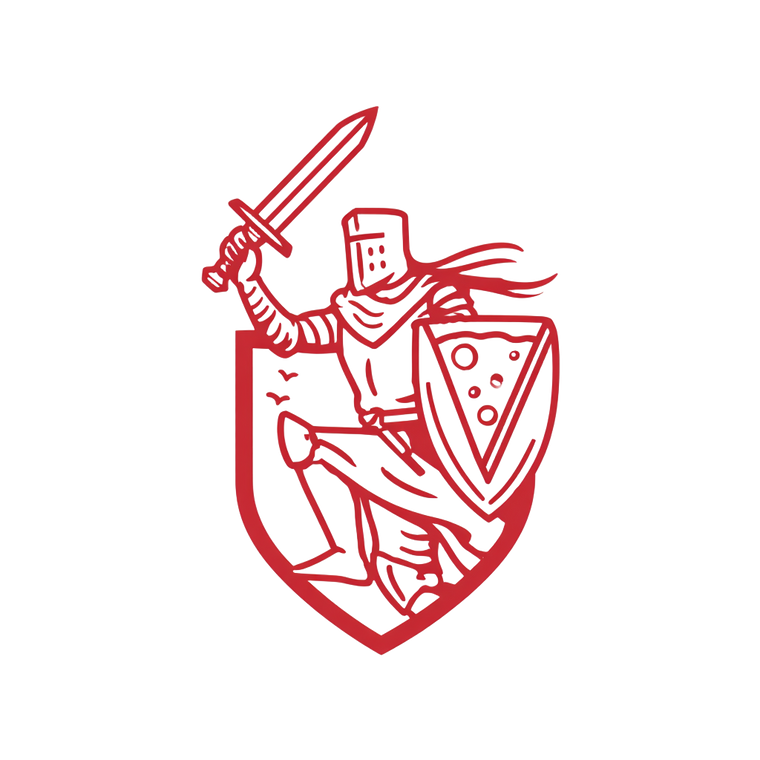 Knight Pizza Logo Vinyl Car Decal Sticker – Waterproof & UV-Resistant 3.4133333333333336"