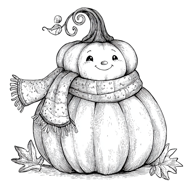 Pumpkin With Scarf Vinyl Car Decal Sticker – Waterproof & UV-Resistant 3.4133333333333336"