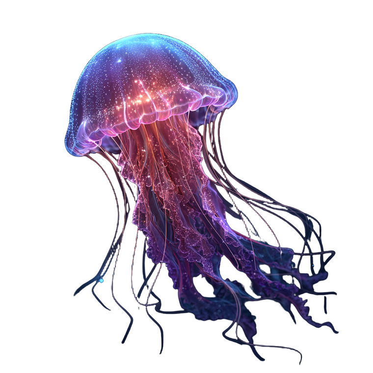Neon Space Jellyfish V2 Vinyl Car Decal Sticker – Waterproof & UV-Resistant 3.4133333333333336"