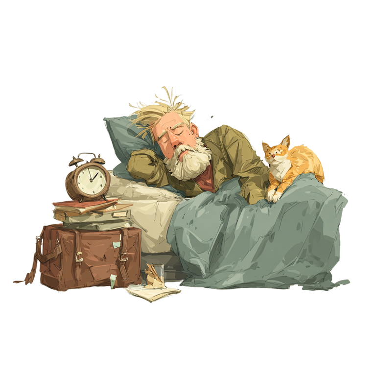 Sleeping Man With Cat Vinyl Car Decal Sticker – Waterproof & UV-Resistant 3.4133333333333336"