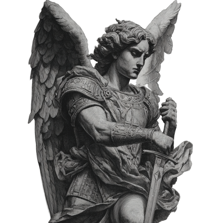 Archangel Tattoo Vinyl Car Decal Sticker – Waterproof & UV-Resistant 3.4133333333333336"