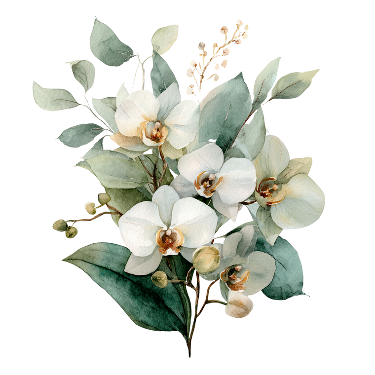 Watercolor Orchid Bouquet Vinyl Car Decal Sticker – Waterproof & UV-Resistant 3.4133333333333336" Watercolor Orchid Bouquet Vinyl Car Decal Sticker – Waterproof & UV-Resistant 3.4133333333333336"