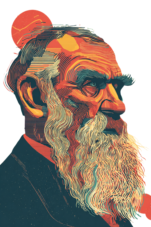 Abstract Tolstoy Vinyl Car Decal Sticker – Waterproof & UV-Resistant 8.96"
