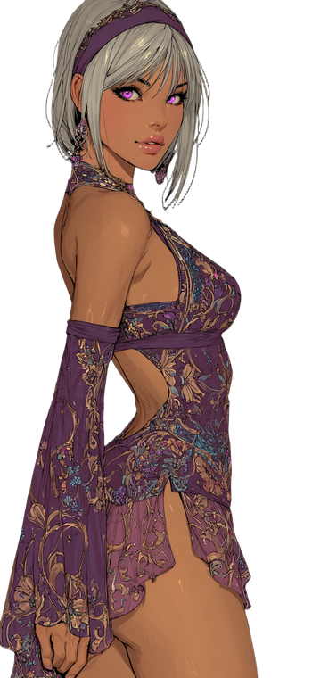 Exotic Courtesan Portrait Vinyl Car Decal Sticker – Waterproof & UV-Resistant 10.666666666666666"