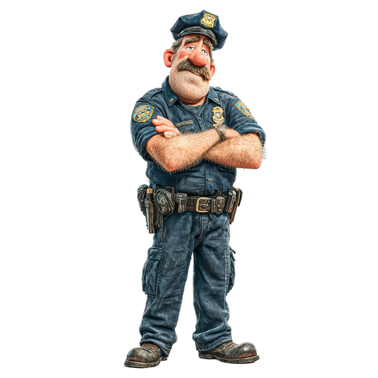 Smiling Pixar Policeman Vinyl Car Decal Sticker – Waterproof & UV-Resistant 3.4133333333333336"