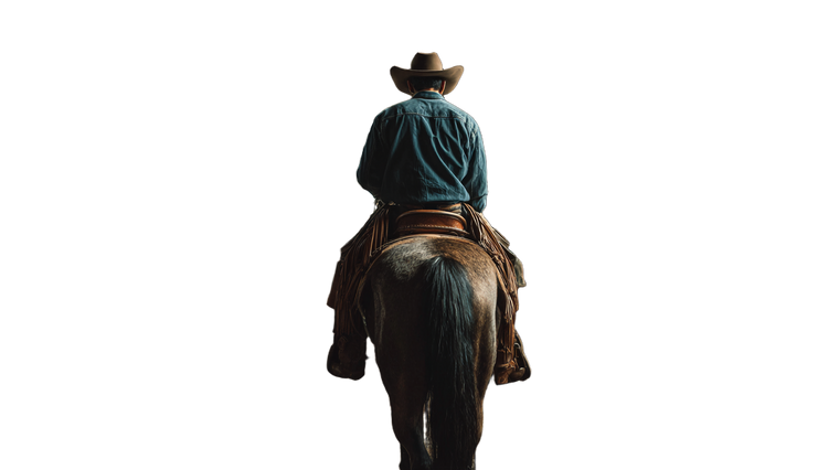 Hefty Cowboy Dismounting Vinyl Car Decal Sticker – Waterproof & UV-Resistant 5.4