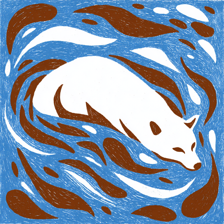 White Wolf Swimming Vinyl Car Decal Sticker – Waterproof & UV-Resistant 6.826666666666667"