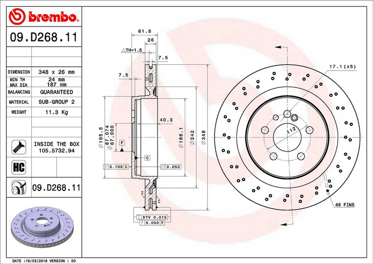 Ultimate Performance Brake Rotor | Brembo | Fits Mercedes-Benz S65 AMG, CL65 AMG